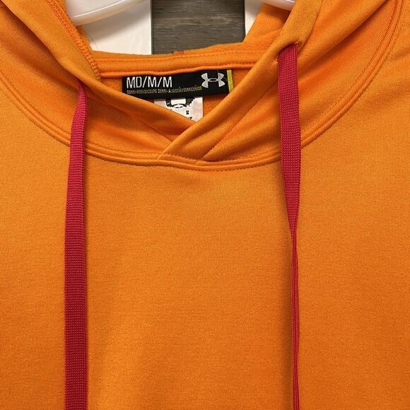 Under Armour Women’s Bright Orange Semi-Fitted Hoodie w/ Kangaroo Pocket-Medium - Picture 4 of 16